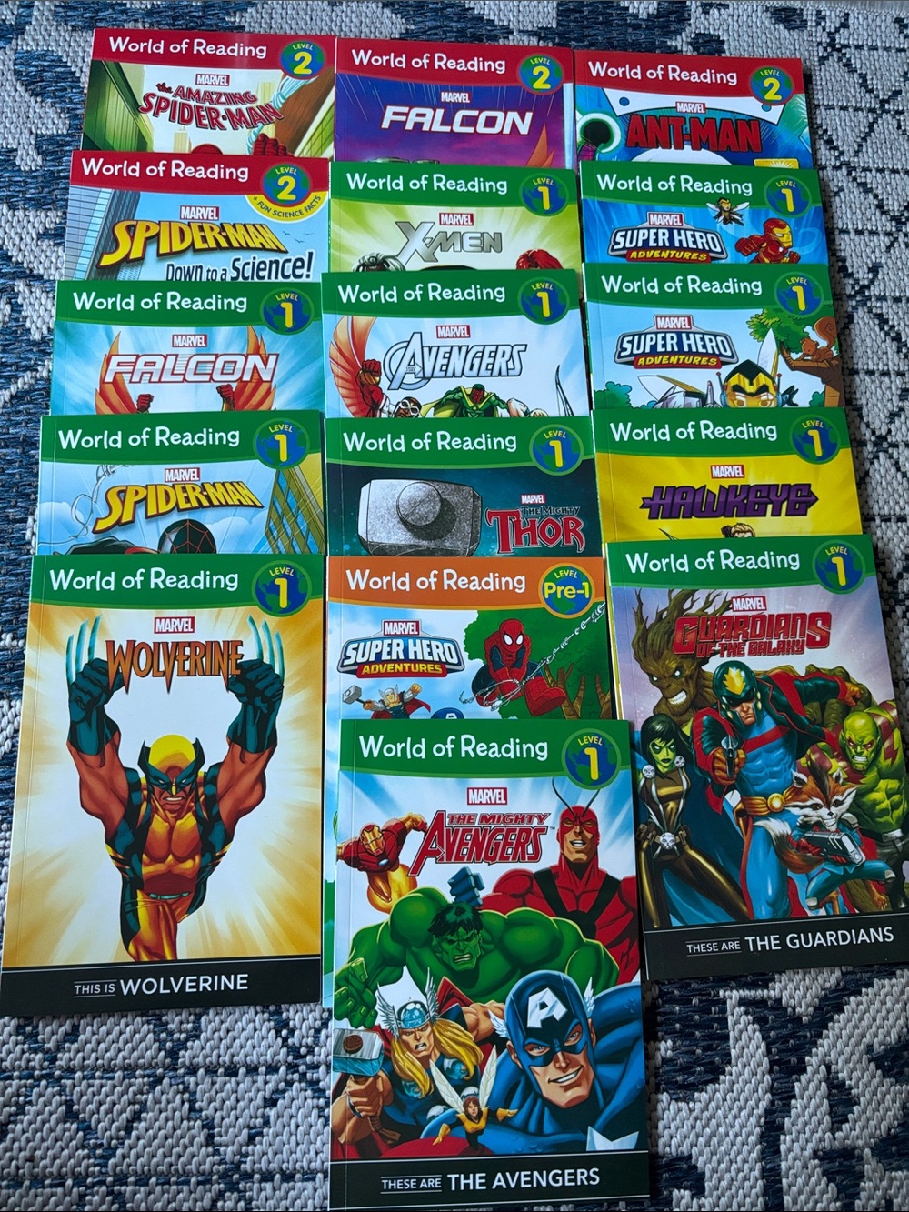 Lot of 16 World of Reading Marvel Paperback Books Iron Man Spiderman Thor